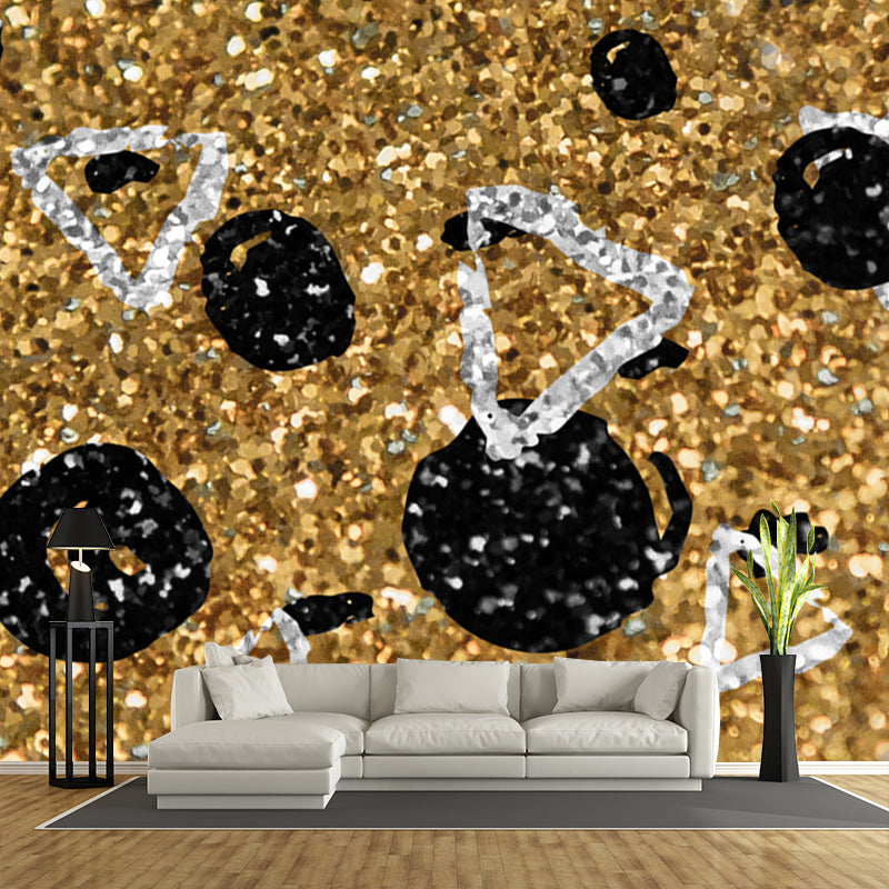 Custom Illustration Artistry Mural with Foil Geometric Shapes Pattern in Pastel Color Clearhalo 'Wall Decor' 'Wall Mural' 1505985