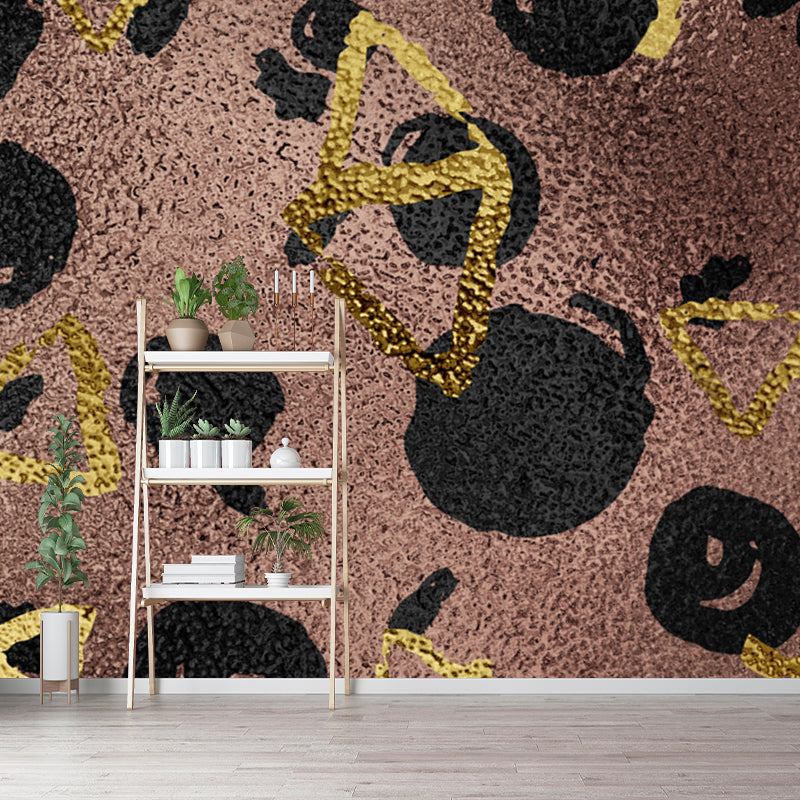 Custom Illustration Artistry Mural with Foil Geometric Shapes Pattern in Pastel Color Clearhalo 'Wall Decor' 'Wall Mural' 1505990