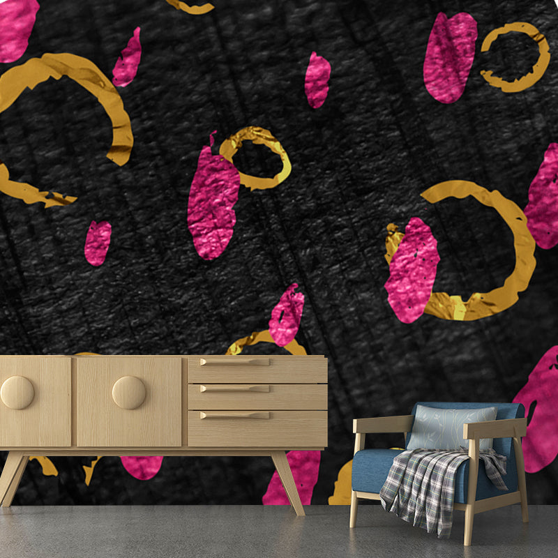 Modern Circles Foil Mural Decal Dark Color Moisture Resistant Wall Decor for Room Clearhalo 'Wall Decor' 'Wall Mural' 1505994