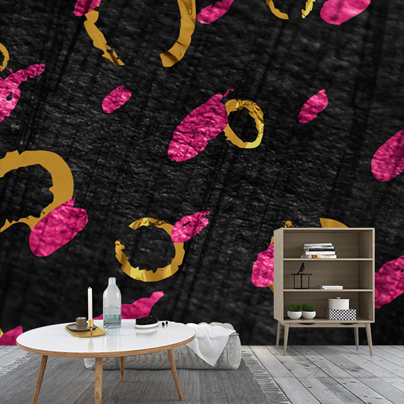 Modern Circles Foil Mural Decal Dark Color Moisture Resistant Wall Decor for Room Clearhalo 'Wall Decor' 'Wall Mural' 1505995