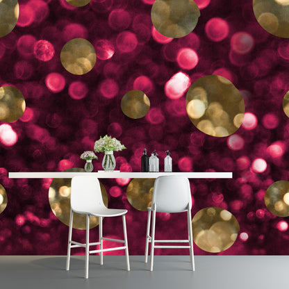 Glitter Waterproof Mural Wallpaper Modern Faux Sequins Wall Covering in Rose Pink Gold Clearhalo 'Wall Decor' 'Wall Mural' 1506003