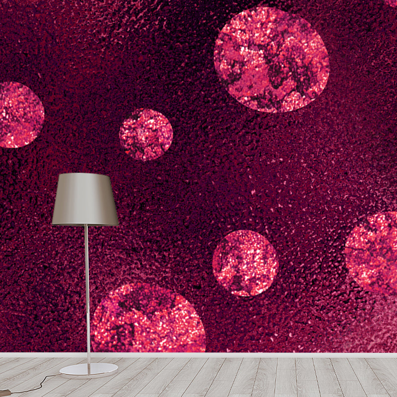 Glitter Waterproof Mural Wallpaper Modern Faux Sequins Wall Covering in Rose Pink Clearhalo 'Wall Decor' 'Wall Mural' 1506010
