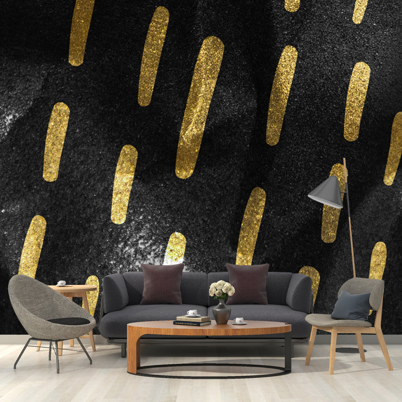 Full-Size Stripes Wall Mural Modern Trendy Foil Wall Art in Dark Color for Living Room Clearhalo 'Wall Decor' 'Wall Mural' 1506014