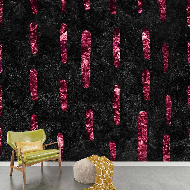 Full-Size Stripes Wall Mural Modern Trendy Foil Wall Art in Dark Color for Living Room Clearhalo 'Wall Decor' 'Wall Mural' 1506019