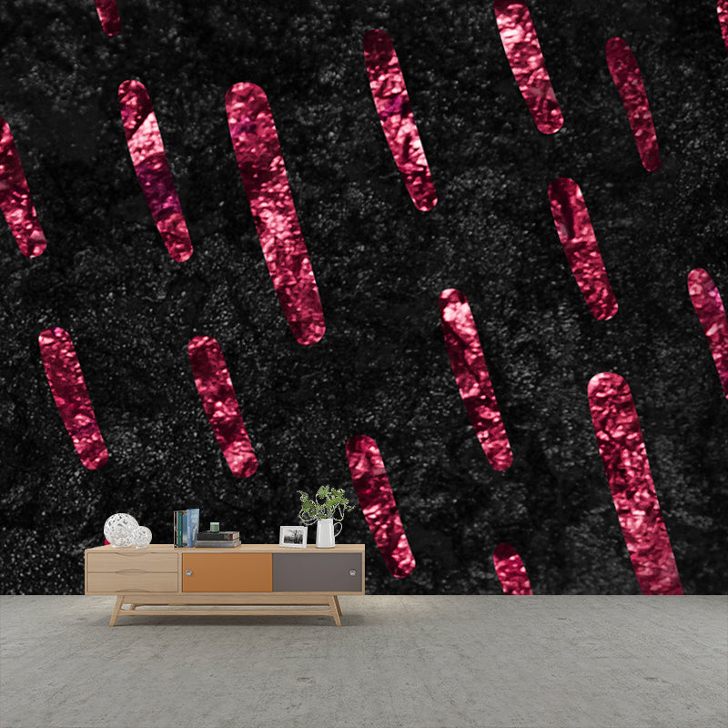 Full-Size Stripes Wall Mural Modern Trendy Foil Wall Art in Dark Color for Living Room Clearhalo 'Wall Decor' 'Wall Mural' 1506020