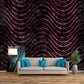 Large Modern Art Mural Dark Color Wavy Lines Foil Wall Covering, Made to Measure Black Clearhalo 'Wall Decor' 'Wall Mural' 1506028