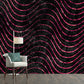 Large Modern Art Mural Dark Color Wavy Lines Foil Wall Covering, Made to Measure Clearhalo 'Wall Decor' 'Wall Mural' 1506029
