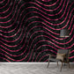 Large Modern Art Mural Dark Color Wavy Lines Foil Wall Covering, Made to Measure Clearhalo 'Wall Decor' 'Wall Mural' 1506030