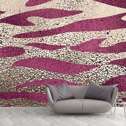 Contemporary Foil Wall Paper Mural for Home Personalized Wall Covering in Bright Color Rose Red Clearhalo 'Wall Decor' 'Wall Mural' 1506053