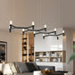 Modern 10-Head Ceiling Pendant with Aluminum Alloy Shade Black/White/Chrome/Gold Tube Hanging Light over Island Clearhalo 'Ceiling Lights' 'Island Lights' Lighting' 150607