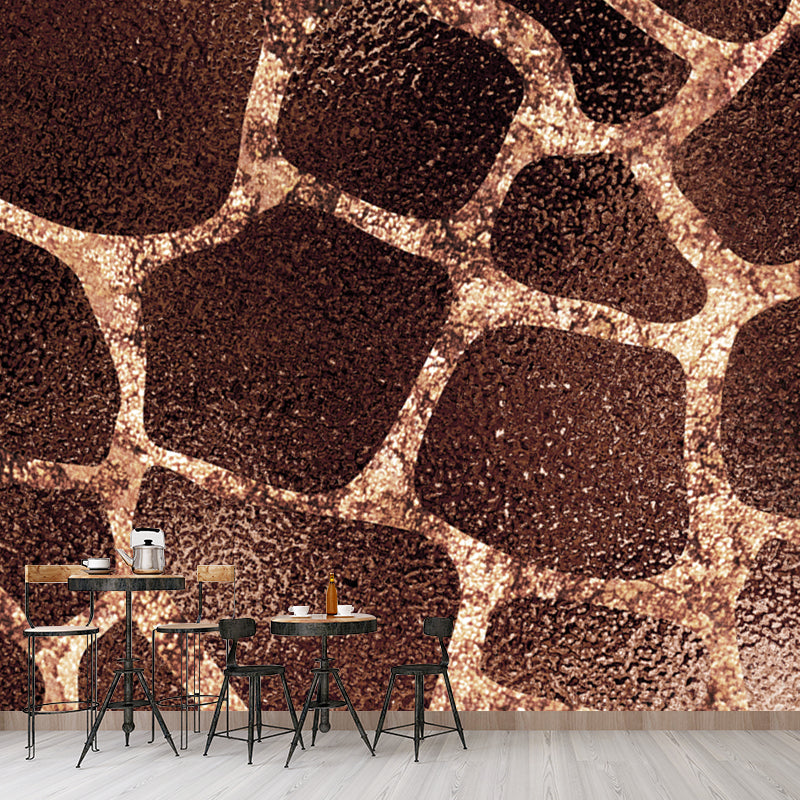 Modern Net Print Foil Mural Wallpaper Dark Color Living Room Wall Decor, Custom Made Clearhalo 'Wall Decor' 'Wall Mural' 1506070