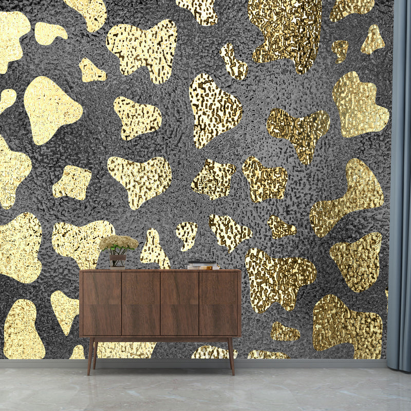 Bright Color Foil Wallpaper Mural Lace Pattern Modern Waterproof Wall Art for Bedroom Gold Clearhalo 'Wall Decor' 'Wall Mural' 1506093