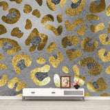 Trendy Leopard Print Foil Mural Bright Color Moisture Resistant Wall Decor for Living Room