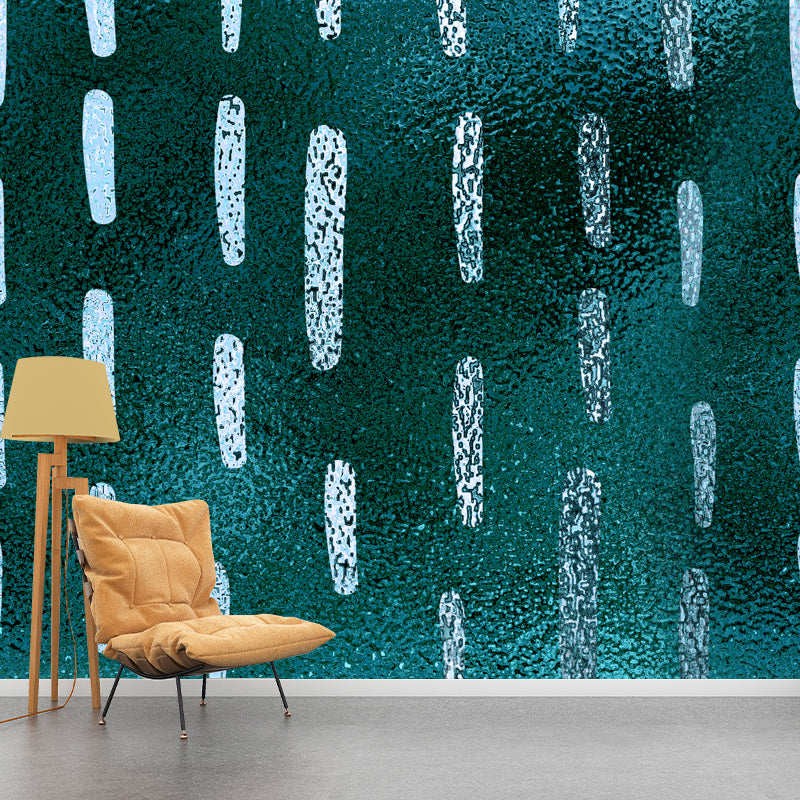 Dark Color Modern Mural Decal Big Stripes Foil Wall Art for Living Room, Custom Size Green Clearhalo 'Wall Decor' 'Wall Mural' 1506118