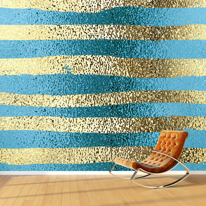 Brushstroke Print Foil Wall Mural Bright Color Contemporary Wall Decor for Bedroom Blue Clearhalo 'Wall Decor' 'Wall Mural' 1506128