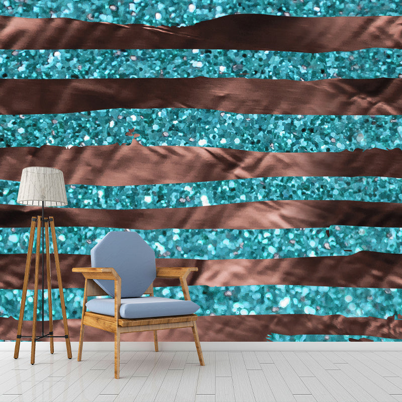 Brushstroke Print Foil Wall Mural Bright Color Contemporary Wall Decor for Bedroom Brown Clearhalo 'Wall Decor' 'Wall Mural' 1506133