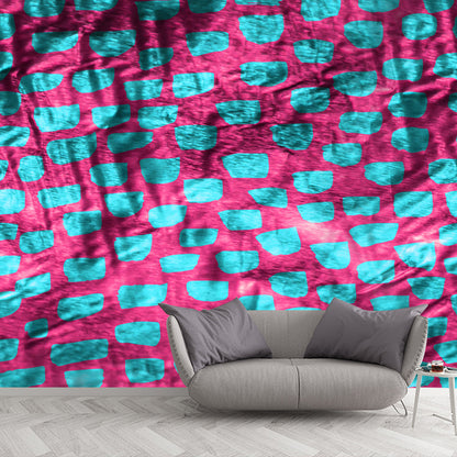 Realistic Web Print Foil Mural Wallpaper for Room Geometric Wall Covering, Custom Made Pink Clearhalo 'Wall Decor' 'Wall Mural' 1506138