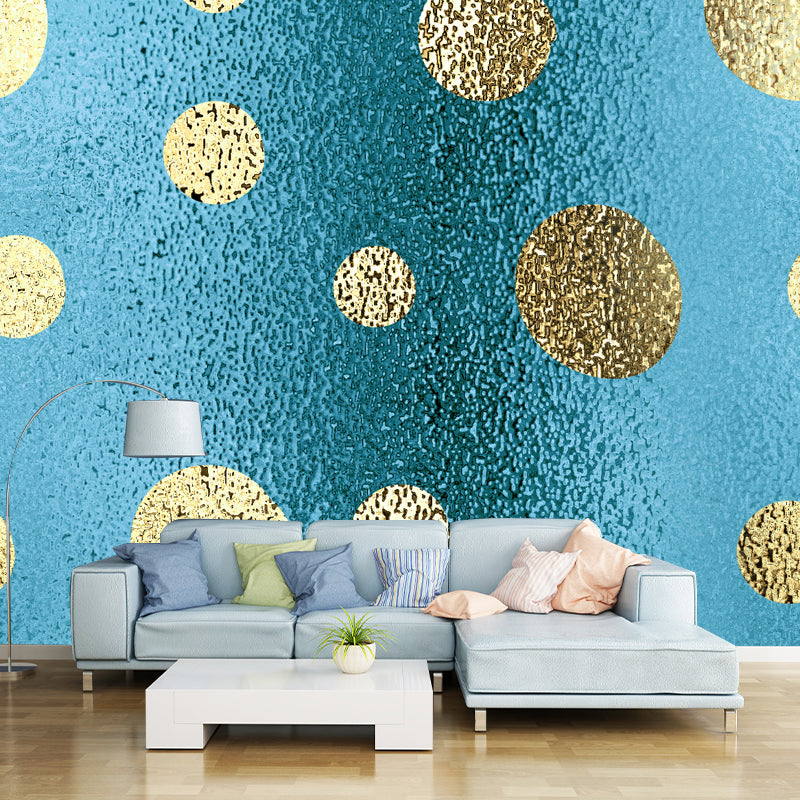 Dotted Foil Wall Covering Mural Bright Color Modern Style Wall Decoration for Home Blue Clearhalo 'Wall Decor' 'Wall Mural' 1506158