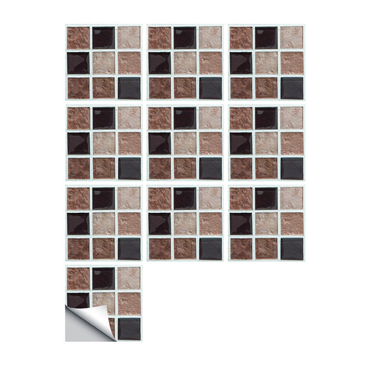 Mosaic Tiles Wallpaper Panel Set 10 Pieces Self-Stick Modern Kitchen Wall Covering, 9.7-sq ft Clearhalo 'Wall Decor' 'Wallpaper' 1507400