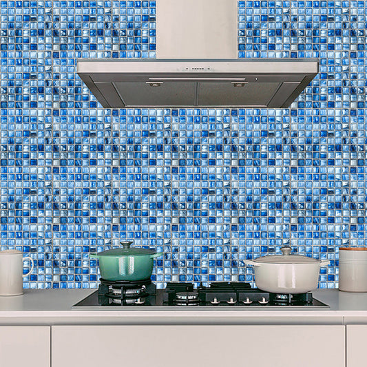 Gradient Blue Mosaics Wallpaper Panels 10 Pcs Tiles Modern Self Sticking Wall Decor for Home Clearhalo 'Wall Decor' 'Wallpaper' 1507408
