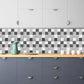 Grey Mosaic Tile Wallpaper Panel Adhesive Modern Kitchen Peel off Wall Covering, 10 Pcs Clearhalo 'Wall Decor' 'Wallpaper' 1507413