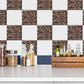 Coffee Brickwork Wallpaper Panels Mosaic Tile Modern Adhesive Wall Decor for Kitchen, 10 Pcs Clearhalo 'Wall Decor' 'Wallpaper' 1507423