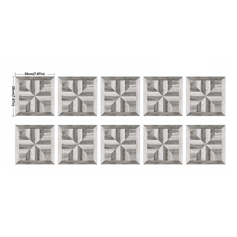Modernist Floral Wallpaper Panels 10 Pcs Grey Wood Look Wall Art, Pick Up Sticks Clearhalo 'Country wall decor' 'Rustic' 'Wallpaper' Wall Decor' 1507454