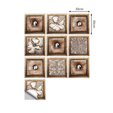 Rustic Wood Floral Wallpaper Panel Set 10 Pcs Brown Peel and Stick Wall Covering for Kitchen Clearhalo 'Country wall decor' 'Rustic' 'Wallpaper' Wall Decor' 1507459