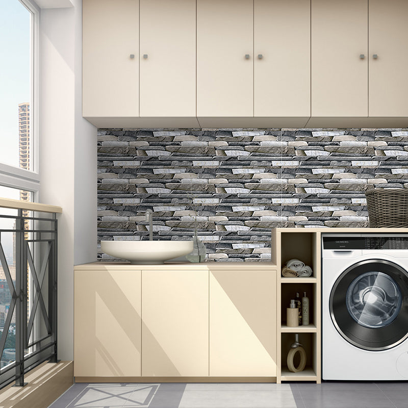 12 Pcs Brick Effect Wallpaper Panels Self Sticking Industrial Kitchen Wall Art, 8' x 4" Clearhalo 'Industrial wall decor' 'Industrial' 'Wallpaper' Wall Decor' 1507488