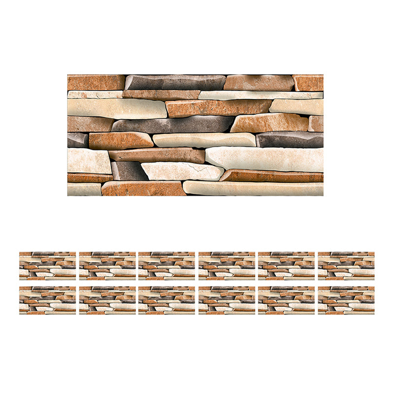 12 Pcs Brick Effect Wallpaper Panels Self Sticking Industrial Kitchen Wall Art, 8' x 4" Clearhalo 'Industrial wall decor' 'Industrial' 'Wallpaper' Wall Decor' 1507495