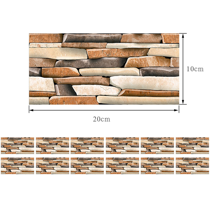 12 Pcs Brick Effect Wallpaper Panels Self Sticking Industrial Kitchen Wall Art, 8' x 4" Clearhalo 'Industrial wall decor' 'Industrial' 'Wallpaper' Wall Decor' 1507496