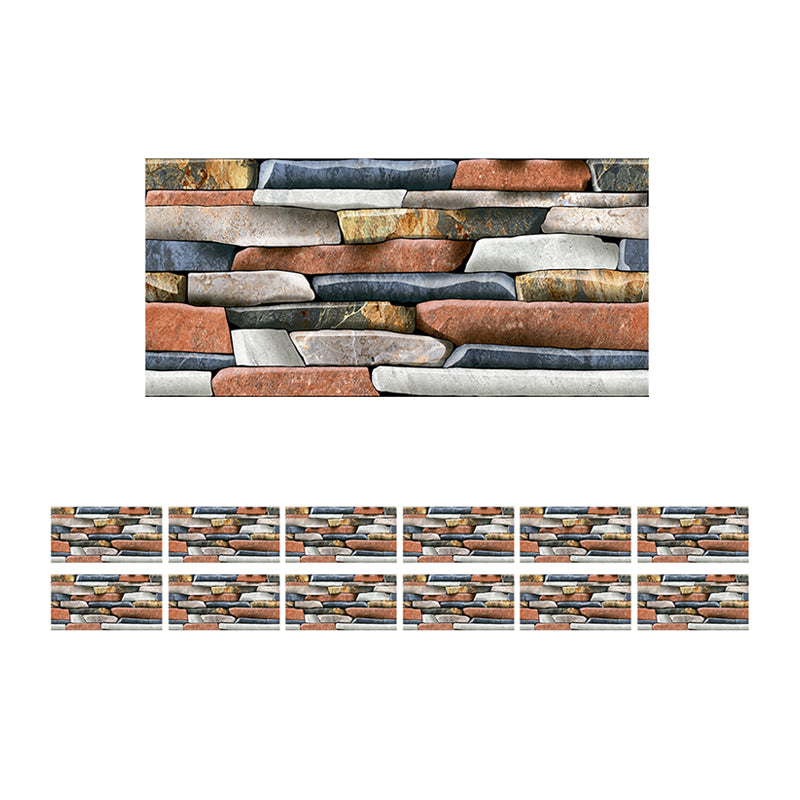 12 Pcs Brick Effect Wallpaper Panels Self Sticking Industrial Kitchen Wall Art, 8' x 4" Clearhalo 'Industrial wall decor' 'Industrial' 'Wallpaper' Wall Decor' 1507500