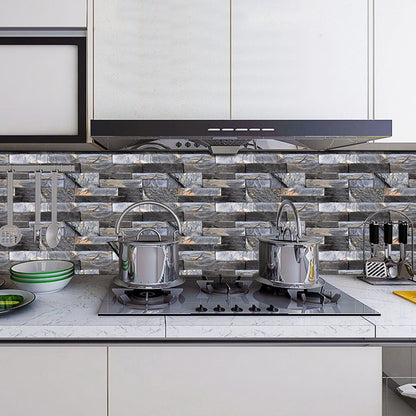 Industrial Faux Brick Wallpaper Panel Set 12 Pcs Grey Peel and Paste Wall Decor for Home Grey Clearhalo 'Industrial wall decor' 'Industrial' 'Wallpaper' Wall Decor' 1507502