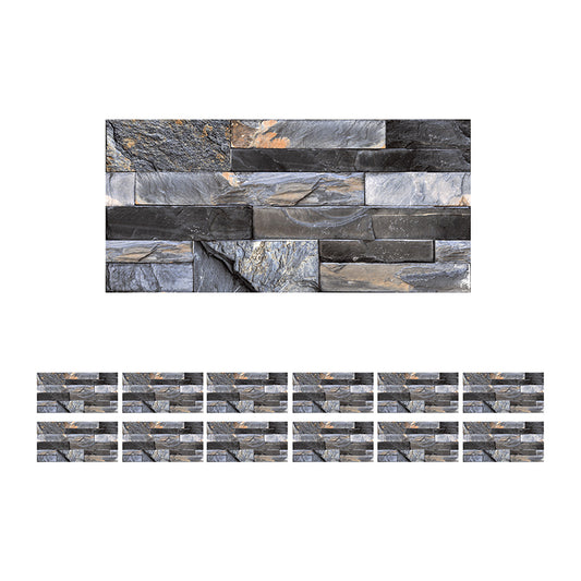 Industrial Faux Brick Wallpaper Panel Set 12 Pcs Grey Peel and Paste Wall Decor for Home Clearhalo 'Industrial wall decor' 'Industrial' 'Wallpaper' Wall Decor' 1507505
