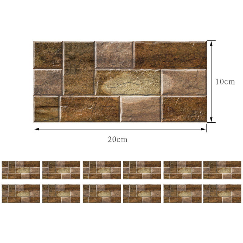 Dark Color Bricks Wallpaper Panels Peel off Industrial Bathroom Wall Covering, 12 Pcs Clearhalo 'Industrial wall decor' 'Industrial' 'Wallpaper' Wall Decor' 1507511
