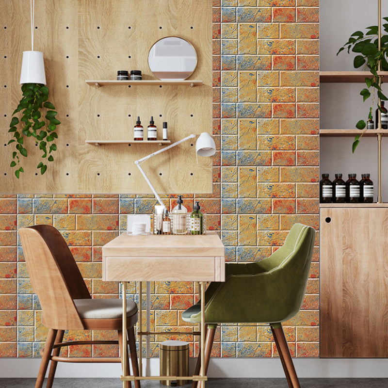 Dark Color Bricks Wallpaper Panels Peel off Industrial Bathroom Wall Covering, 12 Pcs Clearhalo 'Industrial wall decor' 'Industrial' 'Wallpaper' Wall Decor' 1507513