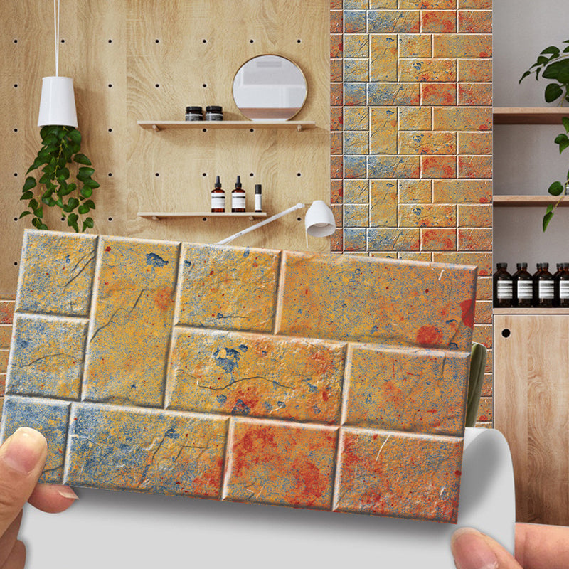 Dark Color Bricks Wallpaper Panels Peel off Industrial Bathroom Wall Covering, 12 Pcs Clearhalo 'Industrial wall decor' 'Industrial' 'Wallpaper' Wall Decor' 1507514