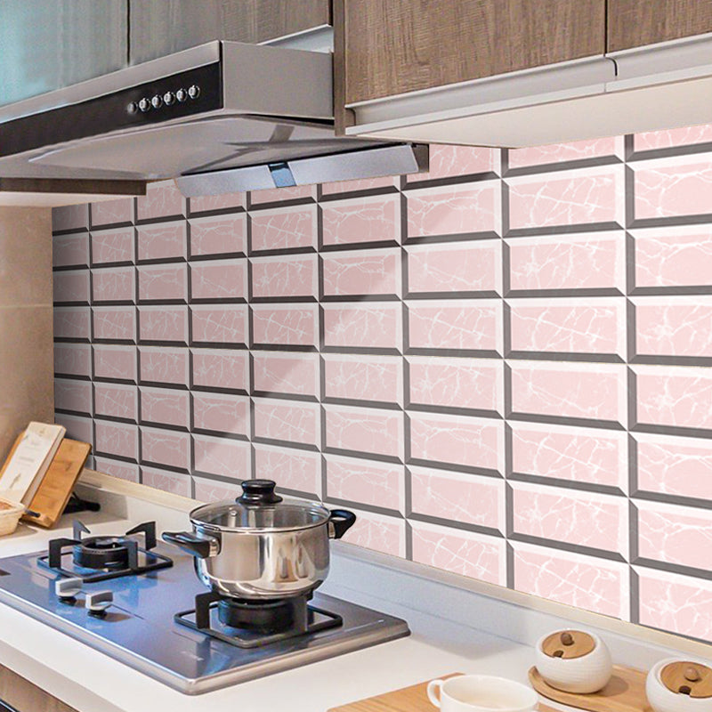 Smooth Removable Wallpaper Panels Rural Faux 3D Brick Wall Decor for Bathroom (12 Pcs) Clearhalo 'Country wall decor' 'Rustic' 'Wallpaper' Wall Decor' 1507542