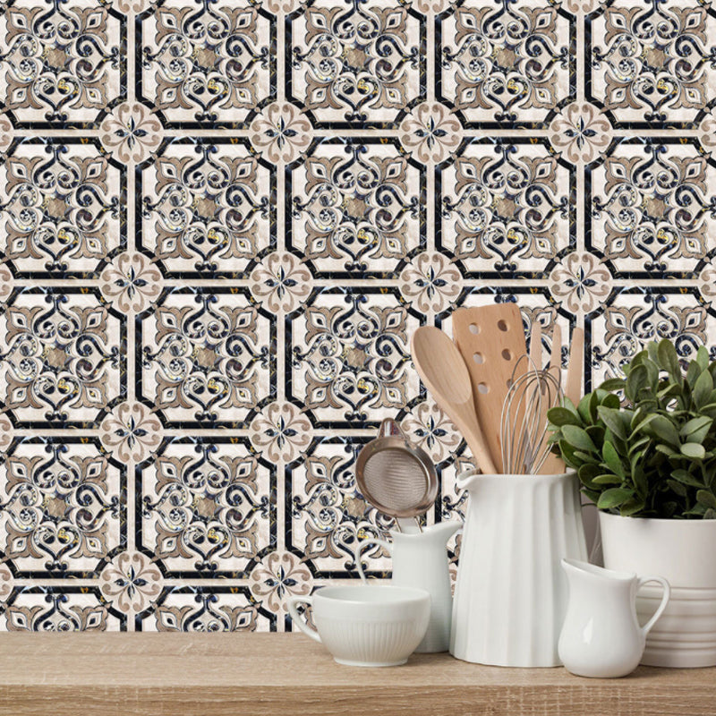 Ace of Hearts Tile Wallpaper Panel 10 Pieces Vintage PVC Wall Covering, Pick Up Sticks Brown Clearhalo 'Vintage wall decor' 'Vintage' 'Wallpaper' Wall Decor' 1507614