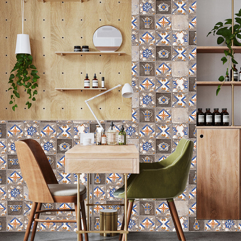 Antique Cookware Print Peel Wallpapers Distressed Grey Geometric Wall Art, 12 Pieces Clearhalo 'Vintage wall decor' 'Vintage' 'Wallpaper' Wall Decor' 1507634