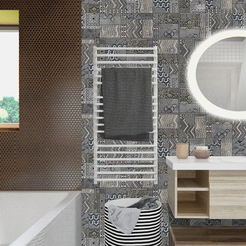 PVC Grey Wallpapers Nostalgic Zigzag Pattern Peel and Stick Wall Decor, 12 Pieces Clearhalo 'Vintage wall decor' 'Vintage' 'Wallpaper' Wall Decor' 1507669