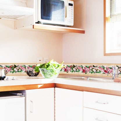 2 Pcs Blooming Peonies Wallpapers Pick Up Sticks Farmhouse Bathroom Wall Art, 33' x 4" Green Clearhalo 'Country wall decor' 'Rustic' 'Wallpaper' Wall Decor' 1507796