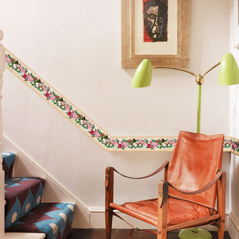 2 Pcs Blooming Peonies Wallpapers Pick Up Sticks Farmhouse Bathroom Wall Art, 33' x 4" Clearhalo 'Country wall decor' 'Rustic' 'Wallpaper' Wall Decor' 1507797