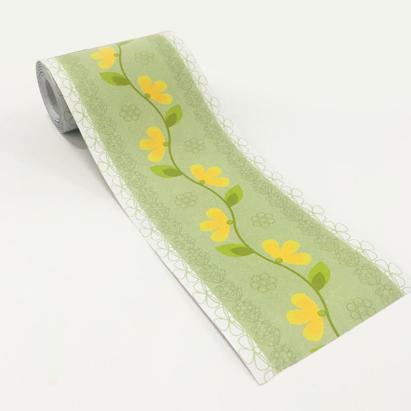 2 Pcs Flower Vine Wallpapers Peel and Stick Rustic Kitchen Wall Art, 33' L x 4" W Clearhalo 'Country wall decor' 'Rustic' 'Wallpaper' Wall Decor' 1507826