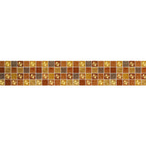 Brown Mosaic Tiles Wallpaper Border Flower-Like Rustic Adhesive Wall Covering, 2 Pieces Clearhalo 'Wall Decor' 'Wallpaper' 1507835
