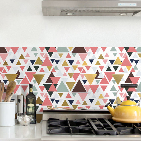 Removable Triangle Wallpaper Panel Set Modern Artistic Geometric Wall Decor in Multi-Color, 8' L x 8" W Clearhalo 'Modern wall decor' 'Modern' 'Wallpaper' Wall Decor' 1507848