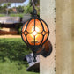 Globe Living Room Wall Light Fixture Industrial Amber Glass 1 Light Black/Gold/Bronze Sconce Lamp, 8.5"/9"/12.5" W Black Clearhalo 'Art deco wall lights' 'Cast Iron' 'Glass' 'Industrial wall lights' 'Industrial' 'Middle century wall lights' 'Modern' 'Rustic wall lights' 'Tiffany' 'Traditional wall lights' 'Wall Lamps & Sconces' 'Wall Lights' Lighting' 150785