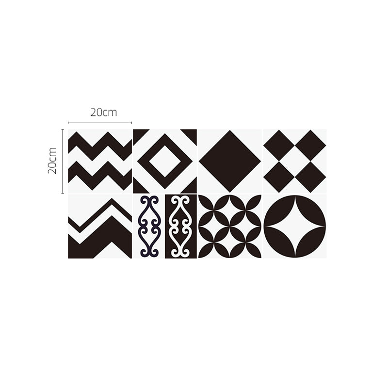 Black Modern Peel Wallpaper Panels 8' L x 8" W Geometry Pattern Wall Art for Kitchen Clearhalo 'Modern wall decor' 'Modern' 'Wallpaper' Wall Decor' 1507855