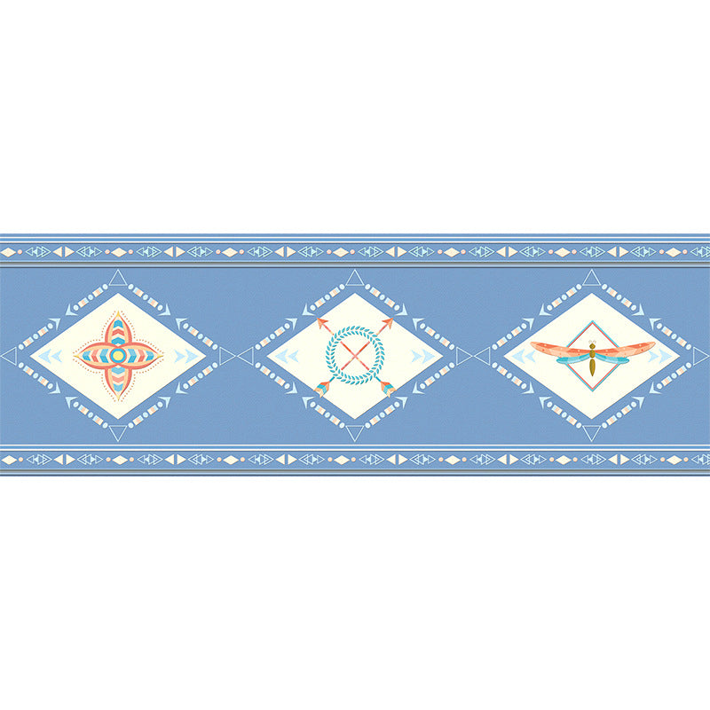 Rhombus Printed Wallpaper Border Bohemian Peel off Kitchen Wall Art, 10' L x 6" W Clearhalo 'Wall Decor' 'Wallpaper' 1507883