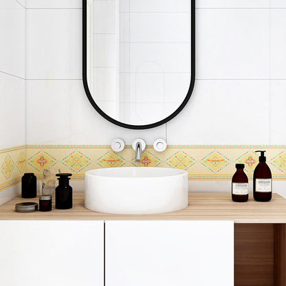 Rhombus Printed Wallpaper Border Bohemian Peel off Kitchen Wall Art, 10' L x 6" W Brown 1 Set Clearhalo 'Wall Decor' 'Wallpaper' 1507885